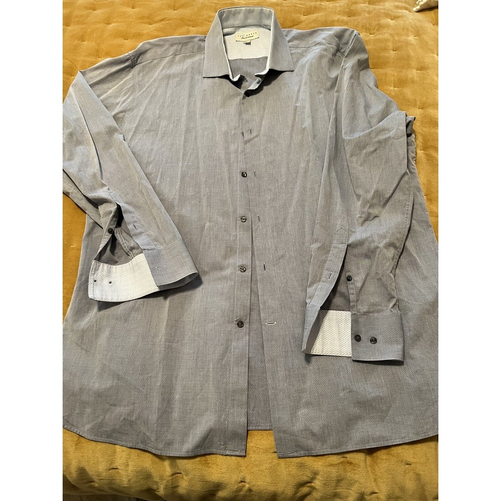 Ted Baker Men's XL Light Blue  Dress Shirt Long Sleeve Button Up  Great Condit.